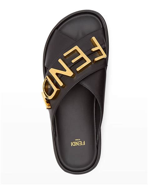 fendi logo slide sandals|fendi heels sandals.